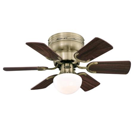 Westinghouse Petite 30" 6-Blade Brass Indoor Ceiling Fan w/Dimmable LED Lght Fxture 7231700